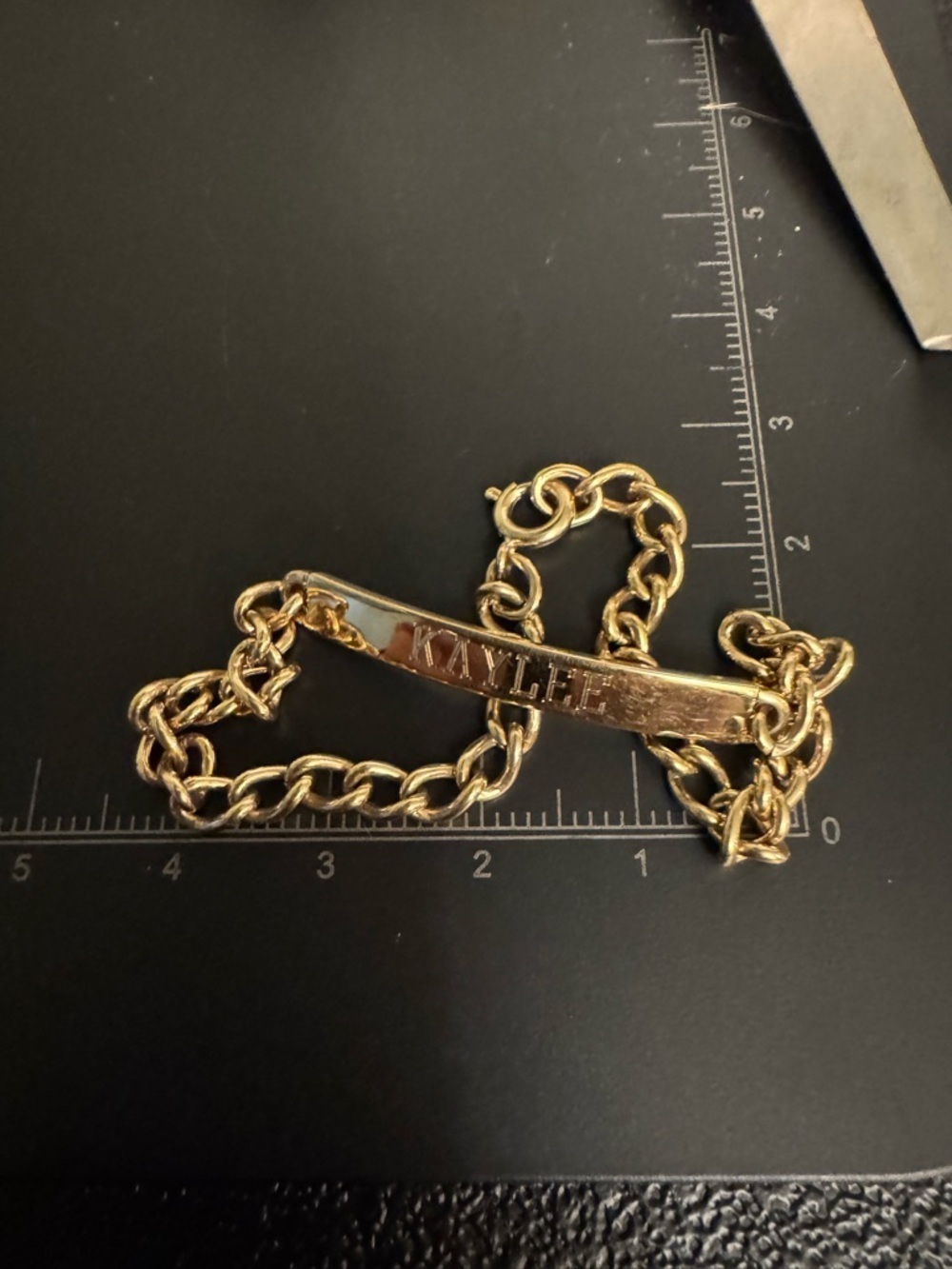 Speidel Engraved Gold Name ID Bracelet "KAYLEE" 06-92 on Back